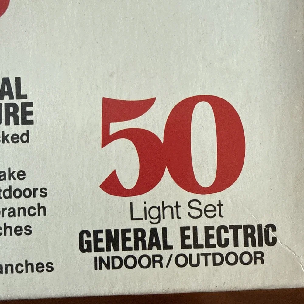 NOS Vintage 90's GE String-A-Long 50 Clear Christmas Lights Indoor Outdoor F/W